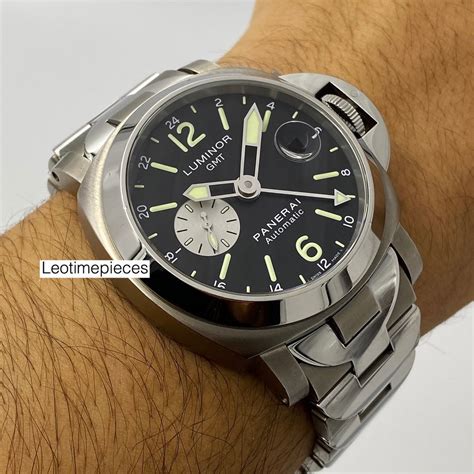 panerai luminor gmt pam 161 titanium and steel|Panerai Luminor gmt.